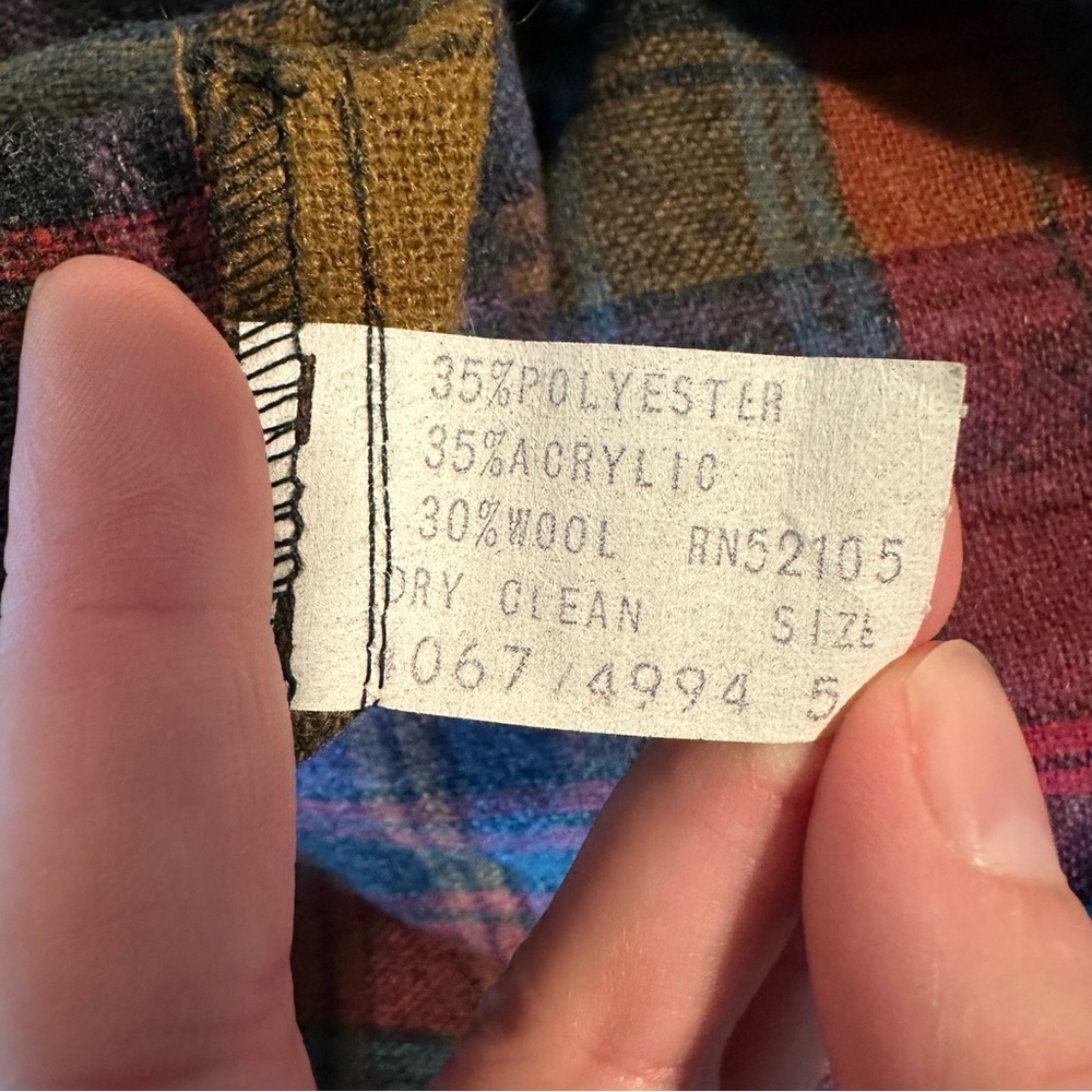 Daniel Place Vintage A-line Pink Teal Purple Mustard Wool Blend Plaid Skirt - Picture 5 of 5